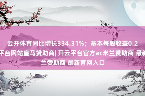 云开体育同比增长334.31%；基本每股收益0.27元-开云平台网站皇马赞助商| 开云平台官方ac米兰赞助商 最新官网入口
