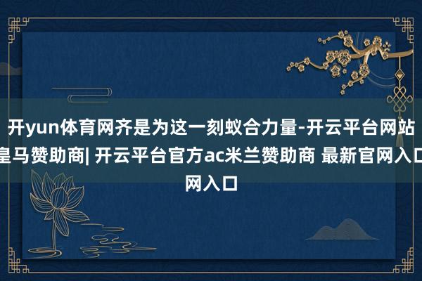 开yun体育网齐是为这一刻蚁合力量-开云平台网站皇马赞助商| 开云平台官方ac米兰赞助商 最新官网入口