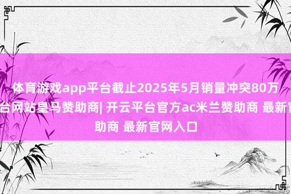 体育游戏app平台截止2025年5月销量冲突80万-开云平台网站皇马赞助商| 开云平台官方ac米兰赞助商 最新官网入口