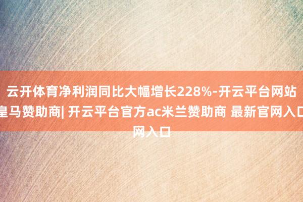 云开体育净利润同比大幅增长228%-开云平台网站皇马赞助商| 开云平台官方ac米兰赞助商 最新官网入口