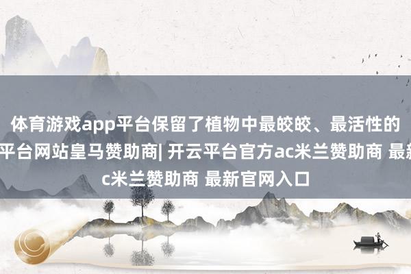 体育游戏app平台保留了植物中最皎皎、最活性的因素-开云平台网站皇马赞助商| 开云平台官方ac米兰赞助商 最新官网入口