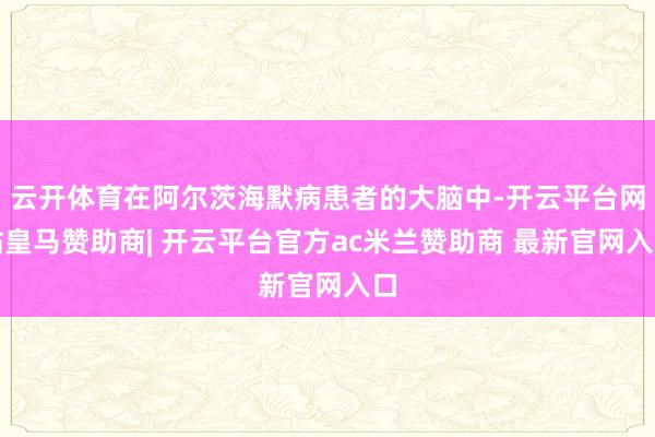 云开体育在阿尔茨海默病患者的大脑中-开云平台网站皇马赞助商| 开云平台官方ac米兰赞助商 最新官网入口